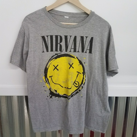 Other - Nirvana Smiley Face Logo Graphic Rock Band Tee